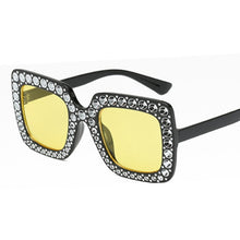 Lade das Bild in den Galerie-Viewer, Sunglasses sun Shades Fashion Imitation Diamond Big Square Rim Catwalk Fashion Foreign Trade unisex
