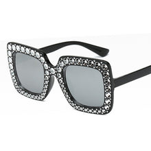 Lade das Bild in den Galerie-Viewer, Sunglasses sun Shades Fashion Imitation Diamond Big Square Rim Catwalk Fashion Foreign Trade unisex
