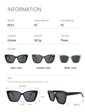 Load image into Gallery viewer, Sunglasses sun Shades Large Frame Cat Eye Advanced Black Full Frame unisex
