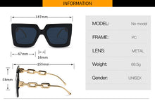 Lade das Bild in den Galerie-Viewer, Sunglasses sun Shades Large Rim High Grade Box Chain unisex

