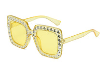 Lade das Bild in den Galerie-Viewer, Sunglasses sun Shades Plated Diamond Large Rim Starry Sky Square Female Colorful Ocean Lens unisex
