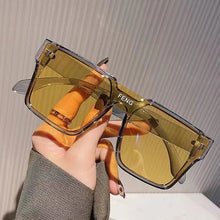 Load image into Gallery viewer, Sunglasses sun Shades Fashion to Make Big Face Thin Looked One Piece Large Rim unisex
