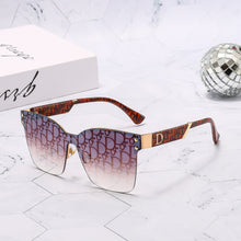 Lade das Bild in den Galerie-Viewer, Sunglasses sun Shades Large Frame Slim Look Letter Printing Women's All Match Metal Gradient unisex
