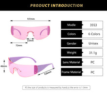 Lade das Bild in den Galerie-Viewer, Sunglasses sun Shades Fashion Y2g Avant Garde Frameless European and American Catwalk Light Luxury Siamese Sports unisex
