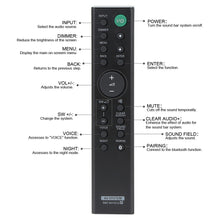 Lade das Bild in den Galerie-Viewer, Remote control compatible with RMT-AH101U Sony Audio Bar Speaker Box System HT-CT380 HT-CT780
