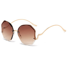 Load image into Gallery viewer, Sunglasses sun Shades Women's Fashionable Cut Transparent Gradient Tea Pink Frameless unisex
