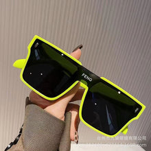 Load image into Gallery viewer, Sunglasses sun Shades Fashion to Make Big Face Thin Looked One Piece Large Rim unisex
