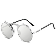 Load image into Gallery viewer, Sunglasses sun Shades Retro Metal Steampunk Flip Personality round Double Layer Lens unisex
