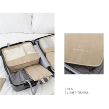 Lade das Bild in den Galerie-Viewer, Packing Cube 7Pcs Set Khaki Travel Suitcase Storage Bag For Women Clothes Tidy Organizer Wardrobe Pouch Shoes Case Travel Bag
