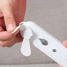 Lade das Bild in den Galerie-Viewer, Portable 2 In 1 Mini Fan Humidifier USB Rechargeable Handheld Fan Water Spray Mist Fan Face Steamer
