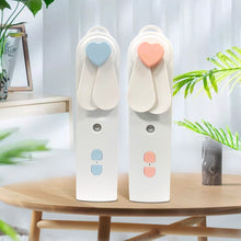 Lade das Bild in den Galerie-Viewer, Portable 2 In 1 Mini Fan Humidifier USB Rechargeable Handheld Fan Water Spray Mist Fan Face Steamer
