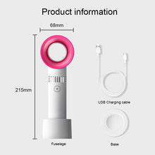 Load image into Gallery viewer, Portable Bladeless Fan Mini Handheld Fan USB Rechargeable Ultra Quiet Fans Air Cooler Fans For Deskt
