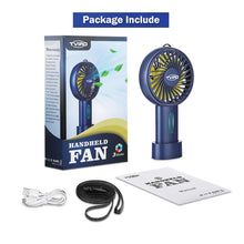 Lade das Bild in den Galerie-Viewer, Portable Handheld Fan Mute USB Charging 2000mAh Home Office Desktop Fan Electric Fan 3 Speed Adjusta
