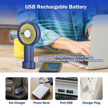 Lade das Bild in den Galerie-Viewer, Portable Handheld Fan Mute USB Charging 2000mAh Home Office Desktop Fan Electric Fan 3 Speed Adjusta
