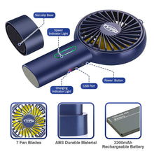 Lade das Bild in den Galerie-Viewer, Portable Handheld Fan Mute USB Charging 2000mAh Home Office Desktop Fan Electric Fan 3 Speed Adjusta
