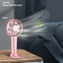 Lade das Bild in den Galerie-Viewer, Portable Handheld Fan USB Rechargeable Adjustable Wind Speed Cooling Cooling Desk Outdoor Travel Han
