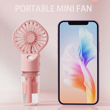 Load image into Gallery viewer, Portable Rechargeable Mini Humidification Fan 800mAh Silent Wireless Handheld Fan Small Cooling usb
