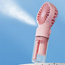 Load image into Gallery viewer, Portable Silent Humidification Office Table Small Fan Mute Spray Fan USB Rechargeable Handheld Fan M
