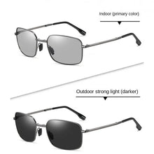 Lade das Bild in den Galerie-Viewer, Sunglasses sun Shades Folding Photosensitive Color Changing Alloy Frame Square Outdoor Polarized Driving shade unisex
