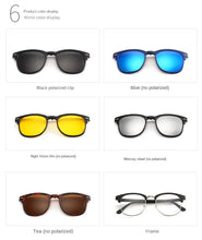 Lade das Bild in den Galerie-Viewer, Sunglasses sun Shades Semi Metallic Retro Polarized Six in One Fashion Set of Myopia Frame unisex
