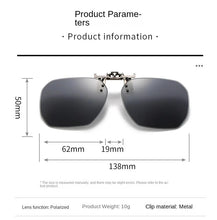Load image into Gallery viewer, Sunglasses sun Shades Polarized Clip Fashion Trend Street Snap Driving Night Vision Siamese unisex
