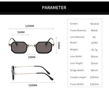 Load image into Gallery viewer, Sunglasses sun Shades Retro Small Frame Polygon Metal Frame Fashion unisex
