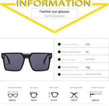 Load image into Gallery viewer, Sunglasses sun Shades Square Frame Large Rim Korean Style Trendy Cool All in One unisex
