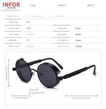 Lade das Bild in den Galerie-Viewer, Sunglasses sun Shades Steampunk Stylish round Retro Trendy unisex
