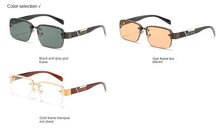 Load image into Gallery viewer, Sunglasses sun Shades Half Frame Perforated Men's Square Crystal Glass Crystal shade unisex
