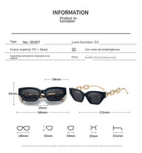 Lade das Bild in den Galerie-Viewer, Sunglasses sun Shades Trendy Small Frame Personality Metal Chain Legs Trendy shade unisex
