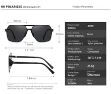 Load image into Gallery viewer, Sunglasses sun Shades HD Nylon Polarized Aluminum Magnesium Double Beam Men's Driving and Fishing Special Pilot unisex
