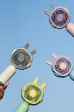 Lade das Bild in den Galerie-Viewer, Handheld Small Fan Rabbit Ear Cartoon Mini Cute Usb Charging Portable Dormitory Can Also Be Used As

