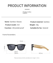 Load image into Gallery viewer, Sunglasses sun Shades Fashion Classic Metal Rice Nail Bamboo Wood unisex
