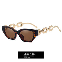 Lade das Bild in den Galerie-Viewer, Sunglasses sun Shades Trendy Small Frame Personality Metal Chain Legs Trendy shade unisex
