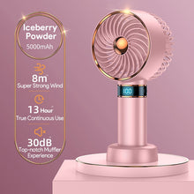 Lade das Bild in den Galerie-Viewer, Student Fan 2023 New Handheld Mini Fan USB 5000mAh Rechargeable Mini Portable Small Pocket Fan Data
