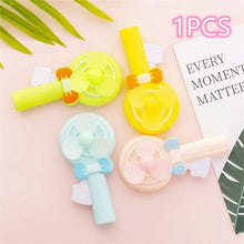 Load image into Gallery viewer, Summer Children Hand Press Portable Fan Cartoon Lollipop Shaped Easy Press Student Small Fan Househo
