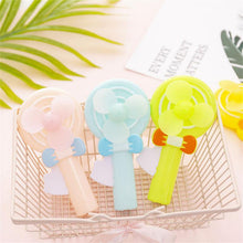 Load image into Gallery viewer, Summer Children Hand Press Portable Fan Cartoon Lollipop Shaped Easy Press Student Small Fan Househo
