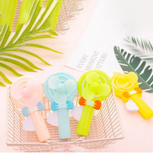 Load image into Gallery viewer, Summer Children Hand Press Portable Fan Cartoon Lollipop Shaped Easy Press Student Small Fan Househo
