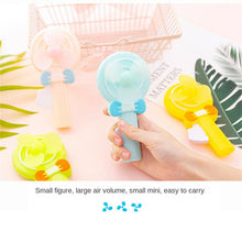 Load image into Gallery viewer, Summer Children Hand Press Portable Fan Cartoon Lollipop Shaped Easy Press Student Small Fan Househo

