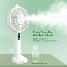 Load image into Gallery viewer, Summer Outdoor Travel Portable Mini Air Cooling Ventilador Hand Fan USB Rechargeable Electric Water

