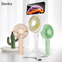 Load image into Gallery viewer, The latest  2 In 1 Usb Handheld Desktop mini Fan 40 Degree Rotatable 3 speeds Creative mobile bracke
