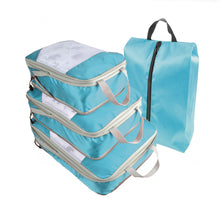 Load image into Gallery viewer, Travel Compression Packing Cubes Portable Luggage Organizer Storage Bags Shoes Bags With Mesh Lightweigh Foldable Handbag Pouch
