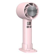 Load image into Gallery viewer, USB Handheld Fan 6-blade Digital Display Electric Fans 3-speed Wind 1800mAh LED Temperature Screen M
