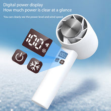 Load image into Gallery viewer, USB Handheld Fan 6-blade Digital Display Electric Fans 3-speed Wind 1800mAh LED Temperature Screen M
