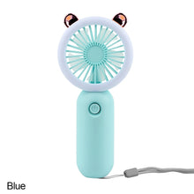 Lade das Bild in den Galerie-Viewer, USB Handheld Mini Fan USB Rechargeable Cooling Fans Cute Portable Night Light Summer Small Pocket Fa
