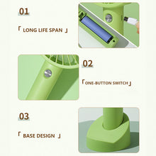 Load image into Gallery viewer, USB Mini Fan 1000/1200mAh Bracket Base 3 Speed Adjustment Small Desktop Air Cooler Portable Cooling
