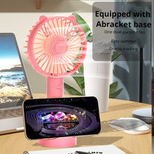 Lade das Bild in den Galerie-Viewer, USB Pink Mini Handheld Fan Outdoor Mini Creative Desktop Office Mute Charging Portable Handheld Fan
