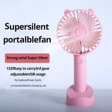 Lade das Bild in den Galerie-Viewer, USB Pink Mini Handheld Fan Outdoor Mini Creative Desktop Office Mute Charging Portable Handheld Fan
