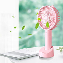 Lade das Bild in den Galerie-Viewer, USB Pink Mini Handheld Fan Outdoor Mini Creative Desktop Office Mute Charging Portable Handheld Fan
