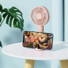 Lade das Bild in den Galerie-Viewer, USB Rechargeable Mini Fan Portable Hand Fan Outdoor Air Cooler Table Fan Office Mute Charging Handhe
